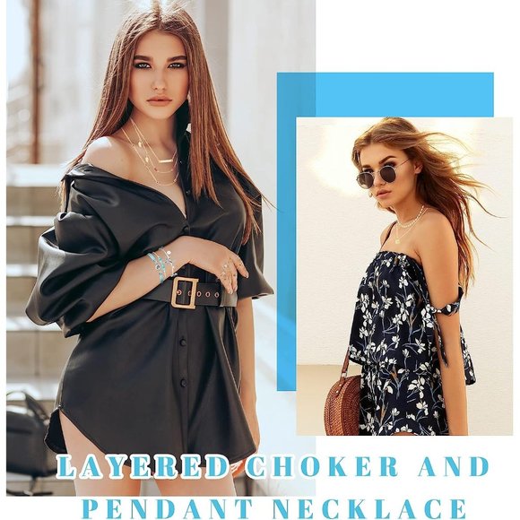 NEW 60 Pcs Surfer Wave Strand Bracelet Summer Layered Choker Pendant Nec… - Picture 2 of 7